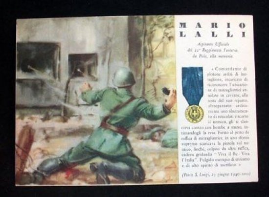 WWII Cartolina - Medaglie d' Oro Guerra 1940 - Lalli