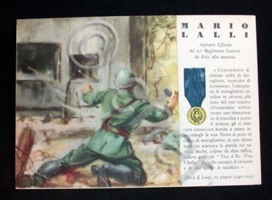 WWII Cartolina - Medaglie d' Oro Guerra 1940 - Lalli