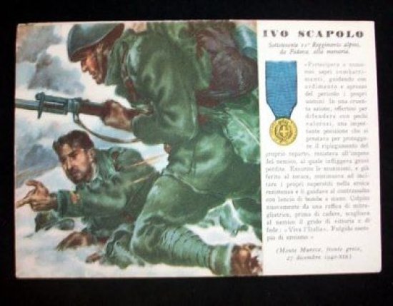 WWII Cartolina - Medaglie d' Oro Guerra 1940 - Scapolo