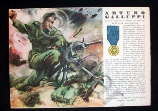 WWII Cartolina - Medaglie d' Oro Guerra 1941 - Galluppi