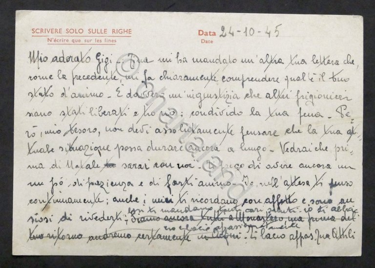 WWII Cartolina per Prigioniero di Guerra italiano - Campo N. …