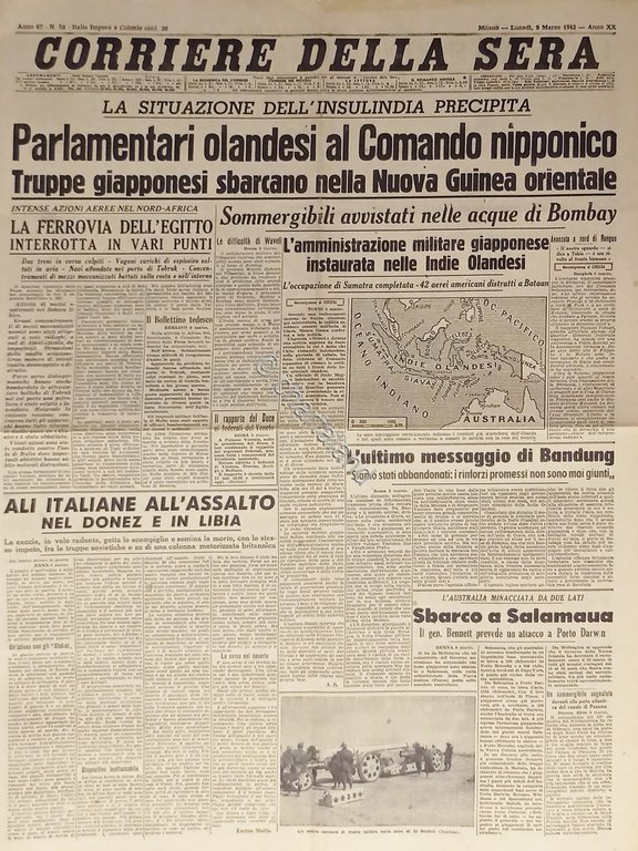 WWII Corriere della Sera N. 58 - 1942 Parlamentari olandesi …