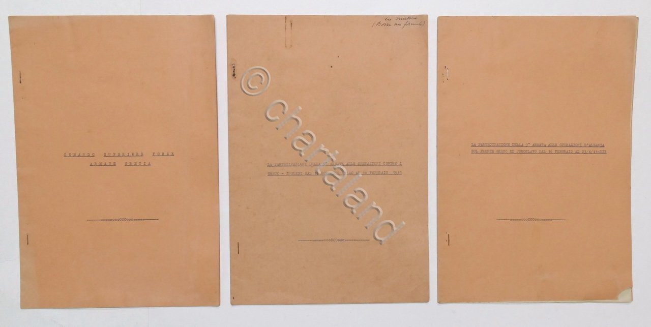 WWII Esercito Italiano Forze Armate Fronte Greco Iugoslavo 1940-41 Informazioni