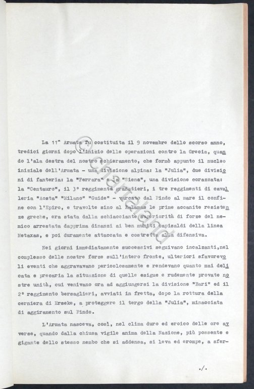 WWII Esercito Italiano Forze Armate Fronte Greco Iugoslavo 1940-41 Informazioni