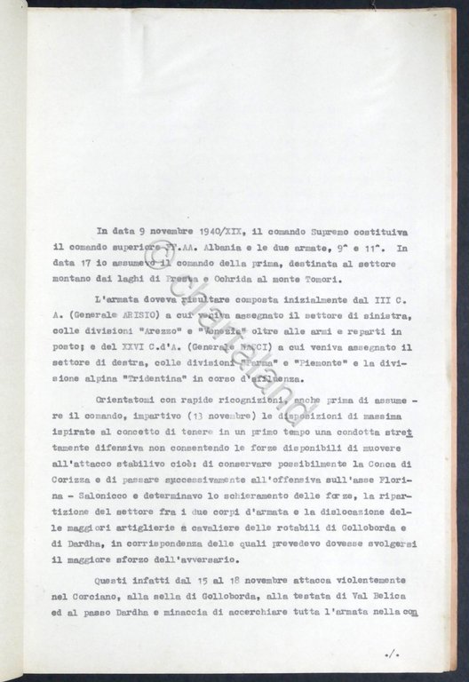 WWII Esercito Italiano Forze Armate Fronte Greco Iugoslavo 1940-41 Informazioni