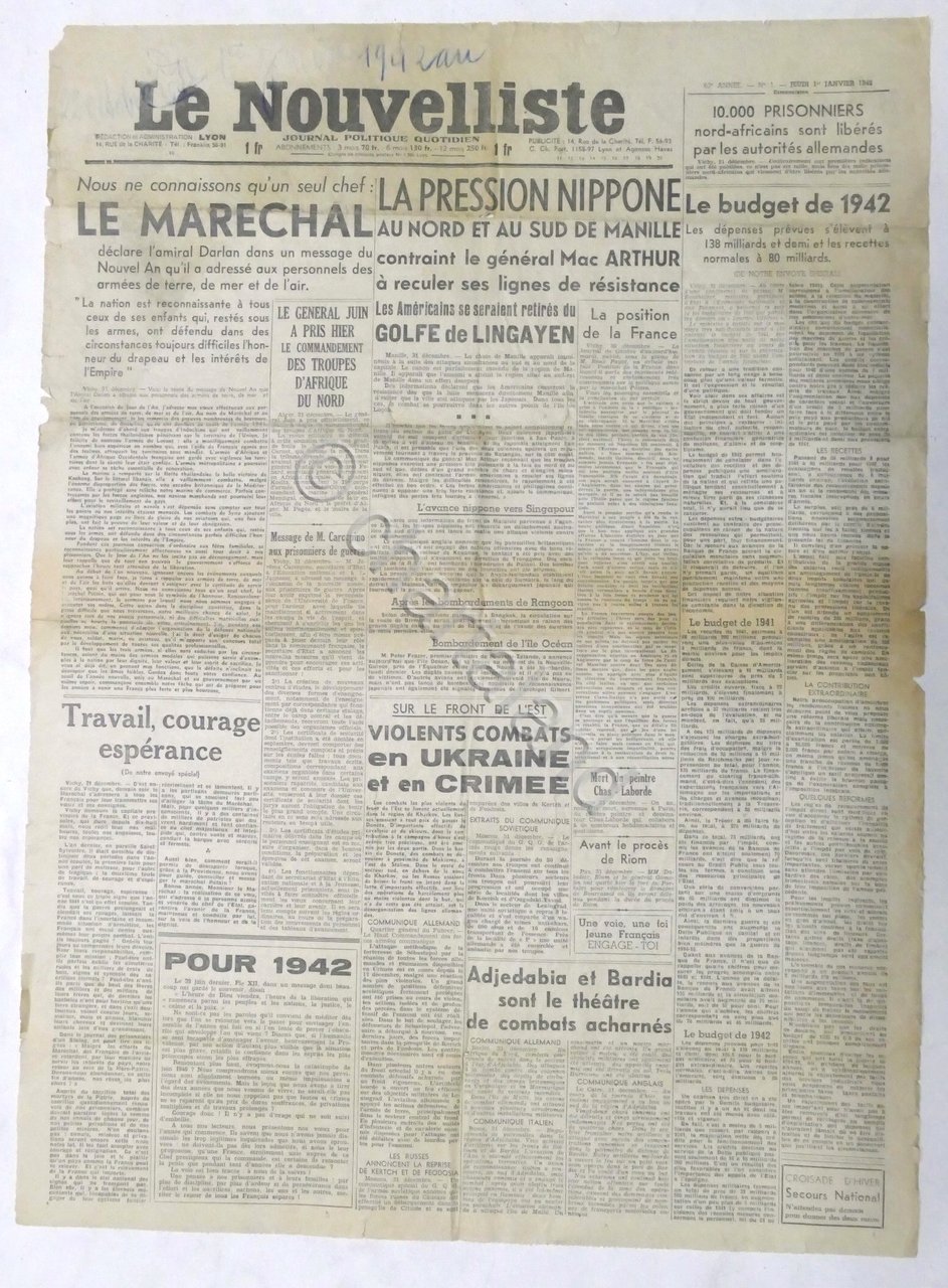 WWII Giornale - Le Nouvelliste - Journal Politique Quotidien - …
