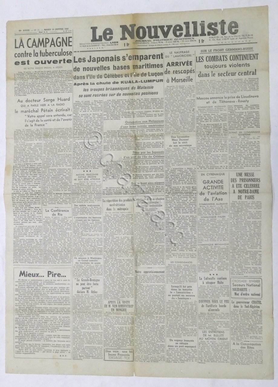 WWII Giornale - Le Nouvelliste - Journal Politique Quotidien - …