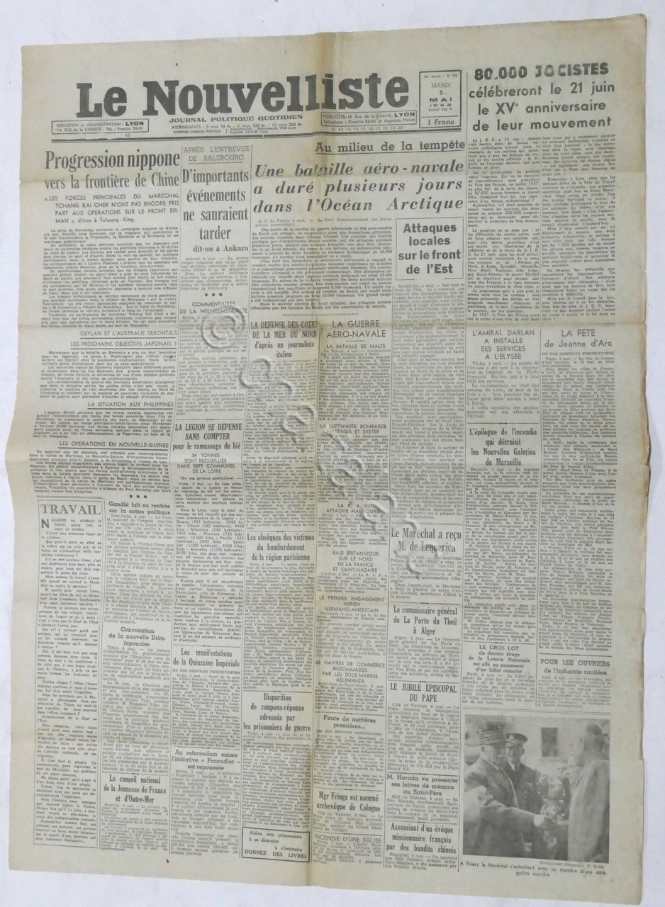 WWII Giornale - Le Nouvelliste - Journal Politique Quotidien - …