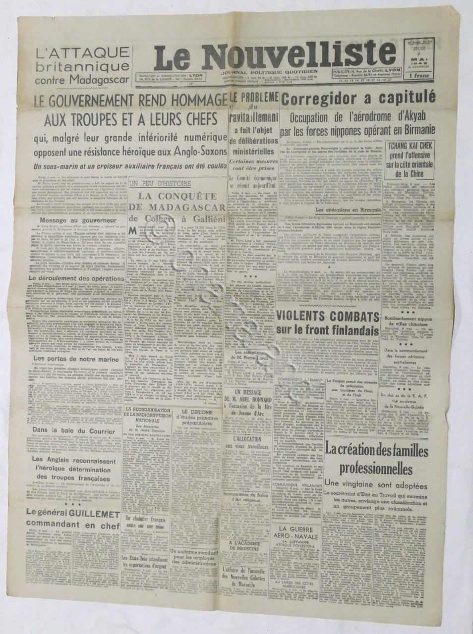 WWII Giornale - Le Nouvelliste - Journal Politique Quotidien - …