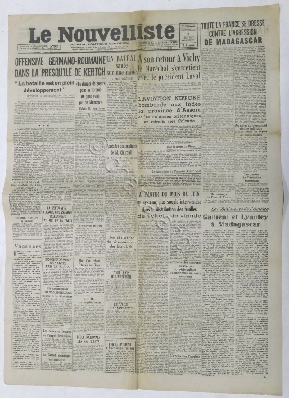 WWII Giornale - Le Nouvelliste - Journal Politique Quotidien - …