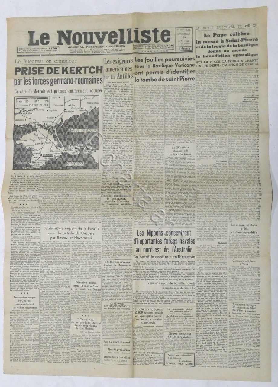 WWII Giornale - Le Nouvelliste - Journal Politique Quotidien - …