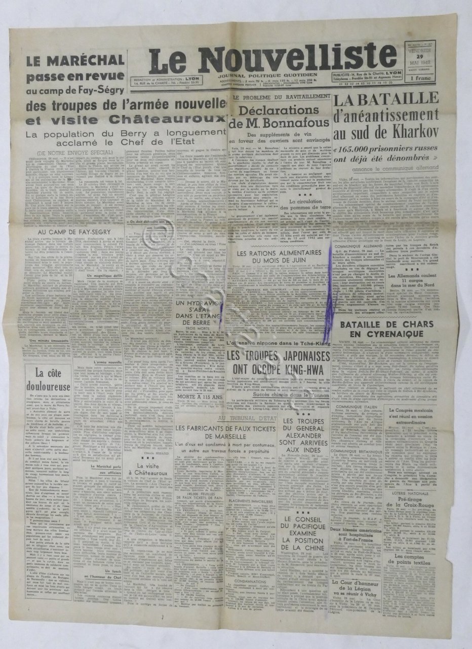 WWII Giornale - Le Nouvelliste - Journal Politique Quotidien - …