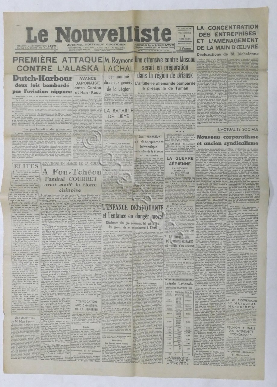 WWII Giornale - Le Nouvelliste - Journal Politique Quotidien - …