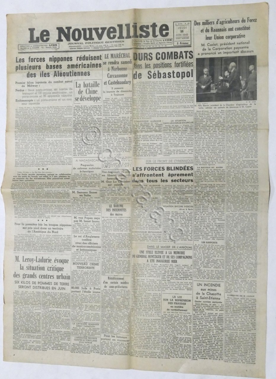 WWII Giornale - Le Nouvelliste - Journal Politique Quotidien - …
