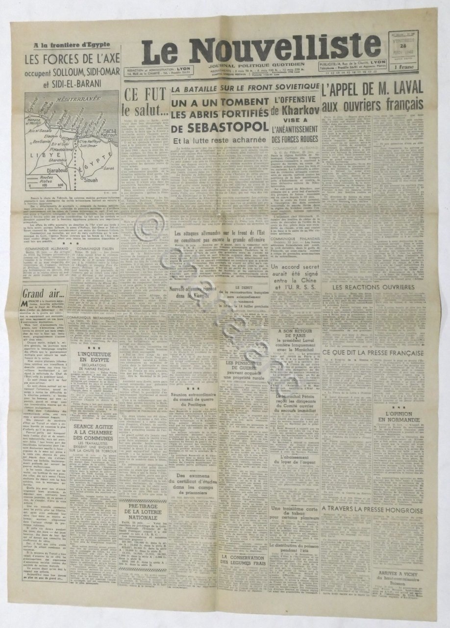WWII Giornale - Le Nouvelliste - Journal Politique Quotidien - …