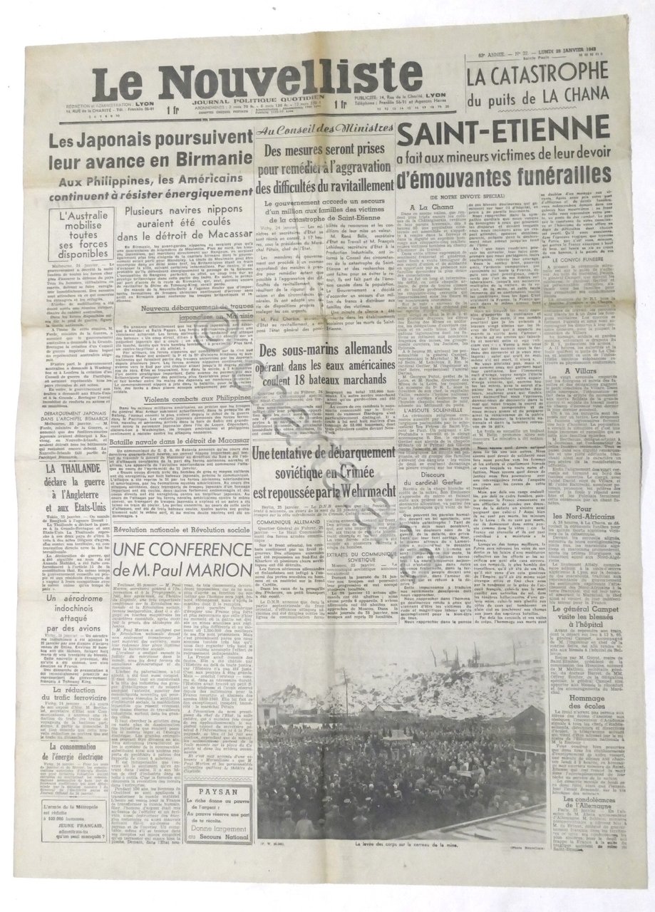 WWII Giornale - Le Nouvelliste - Journal Politique Quotidien - …