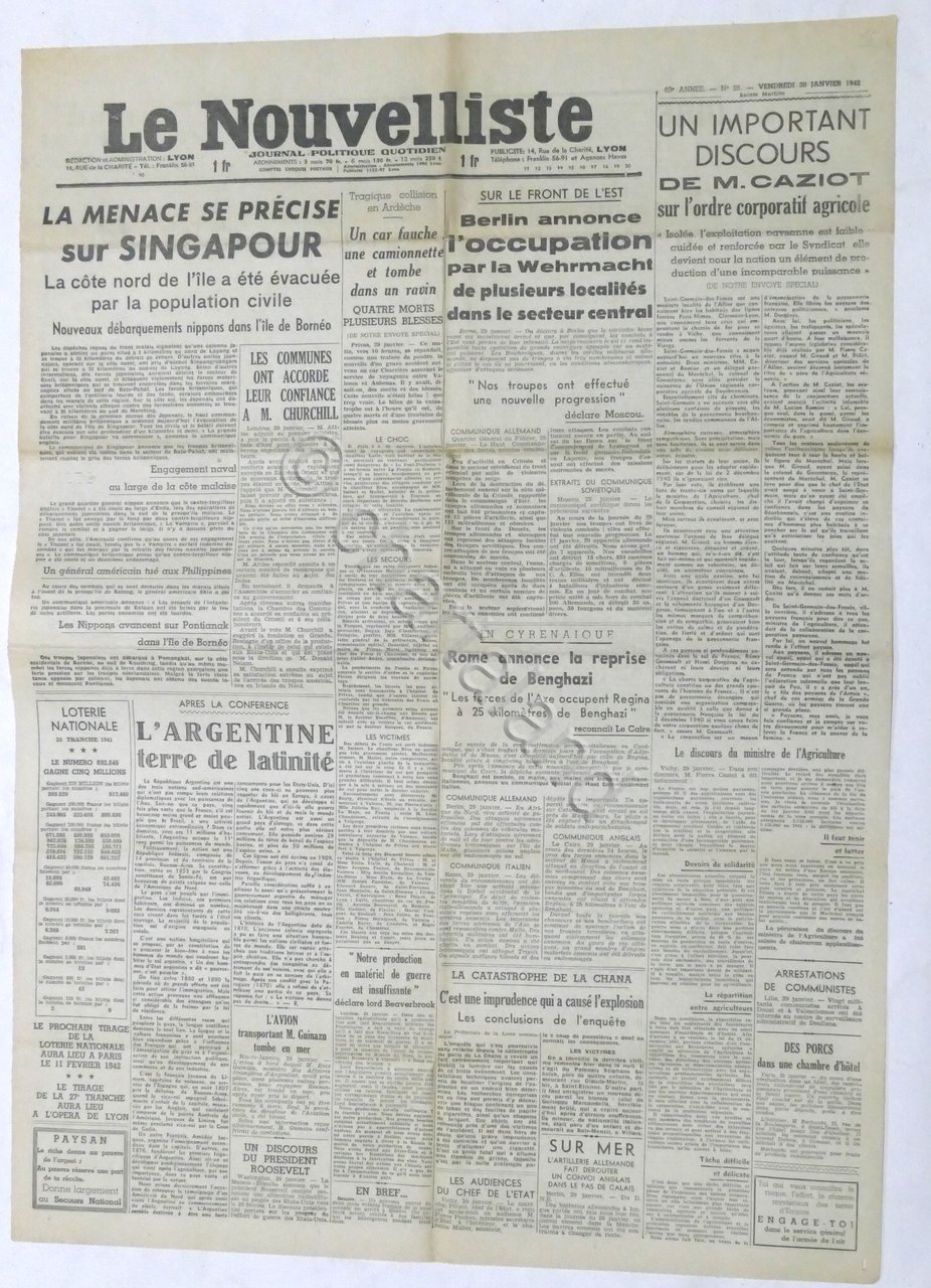 WWII Giornale - Le Nouvelliste - Journal Politique Quotidien - …