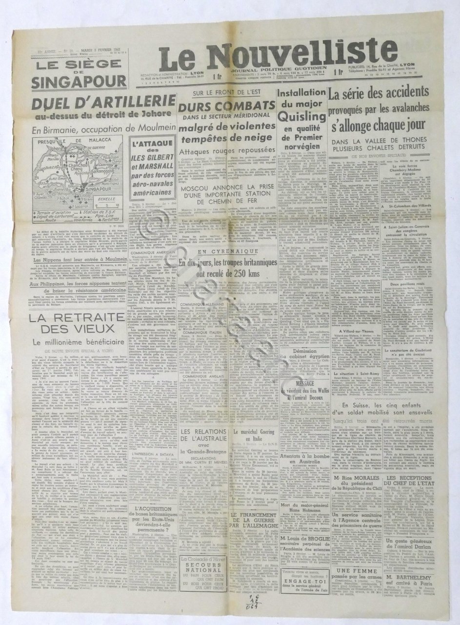 WWII Giornale - Le Nouvelliste - Journal Politique Quotidien - …