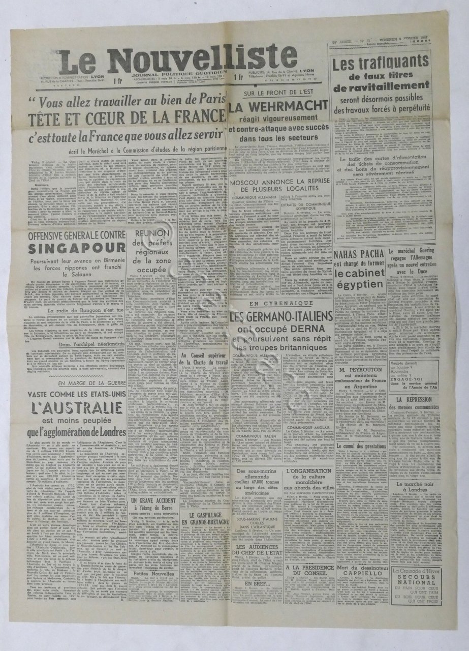 WWII Giornale - Le Nouvelliste - Journal Politique Quotidien - …