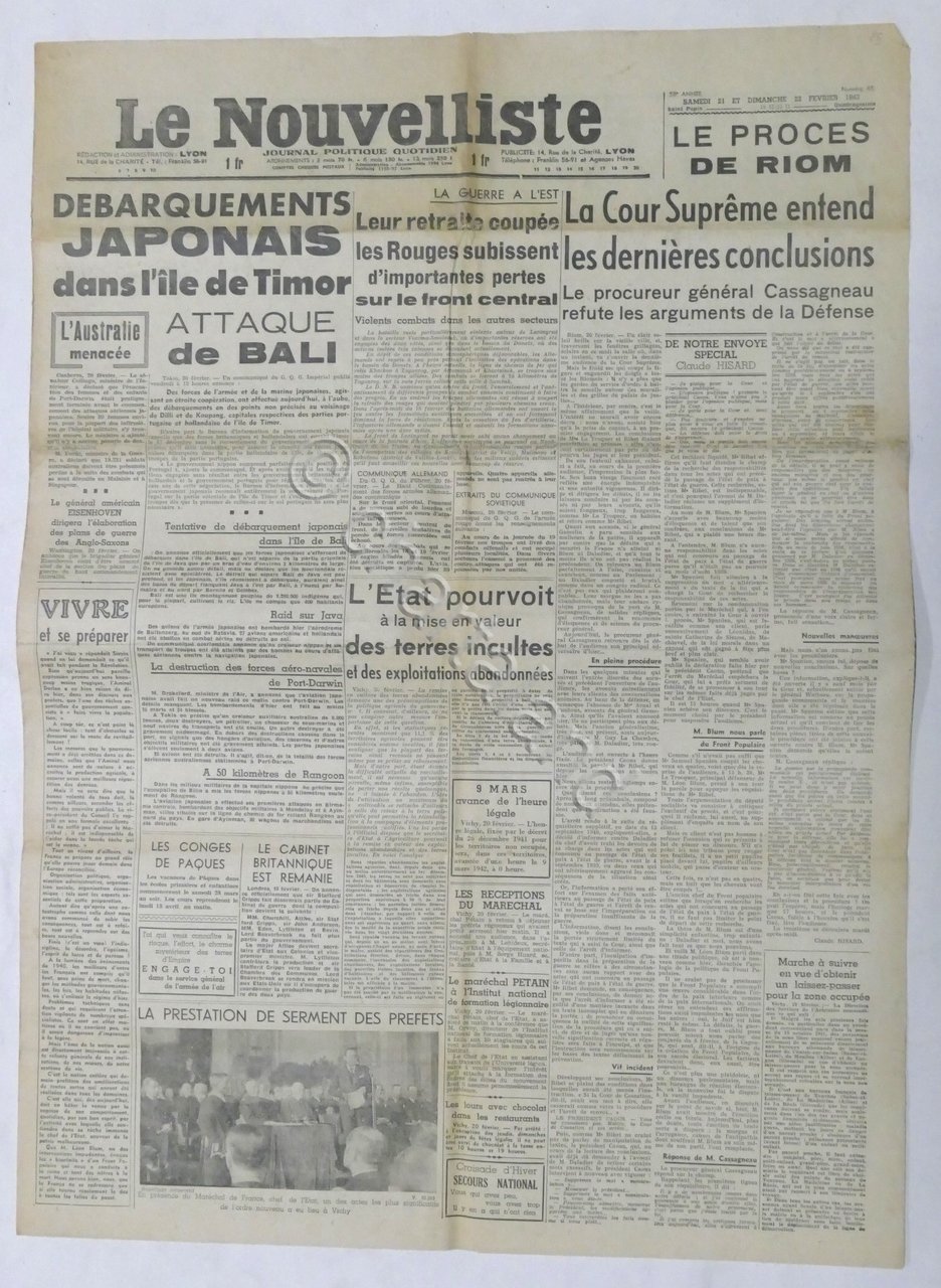 WWII Giornale - Le Nouvelliste - Journal Politique Quotidien - …