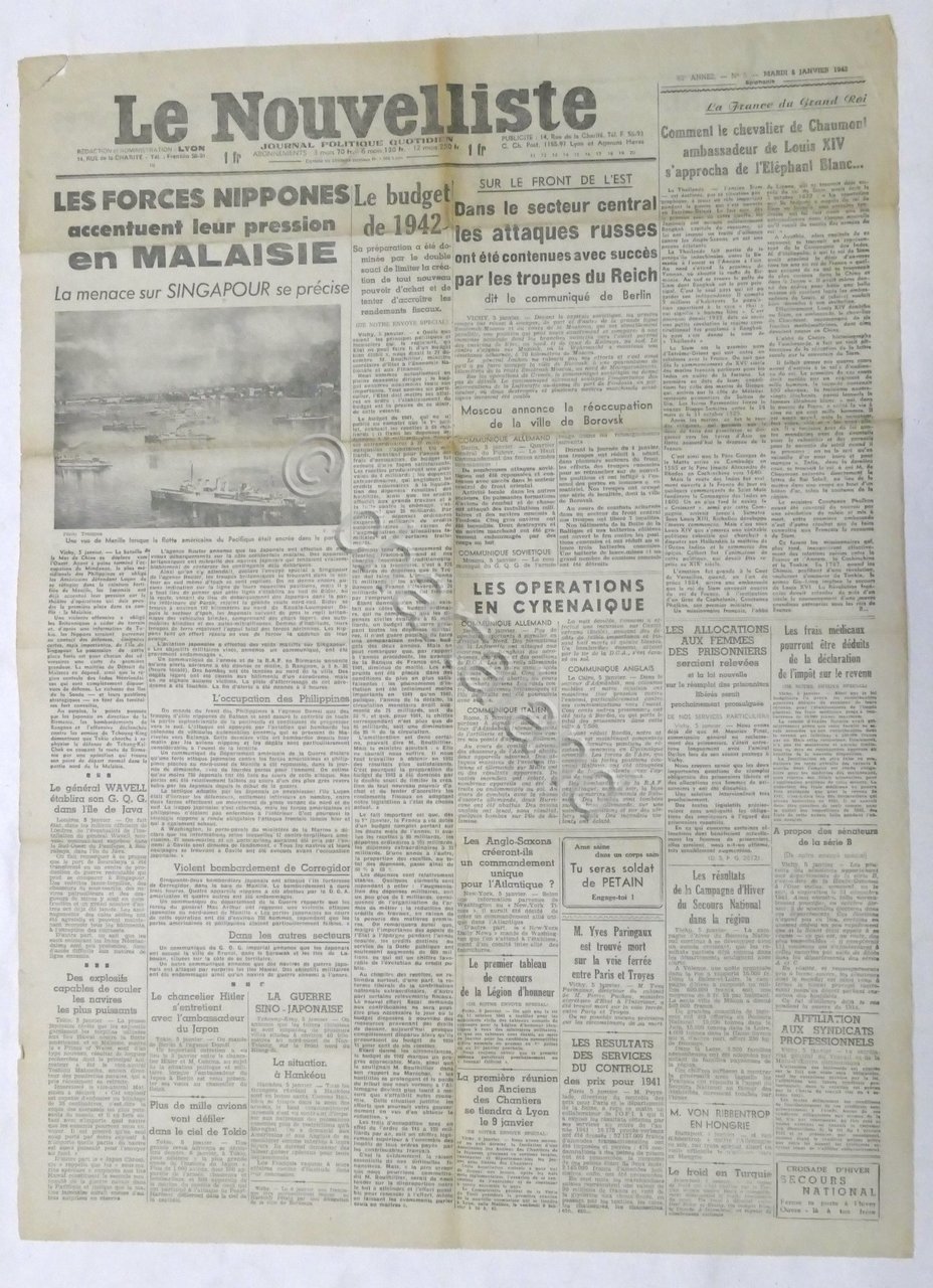 WWII Giornale - Le Nouvelliste - Journal Politique Quotidien - …
