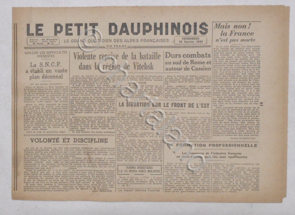 WWII Giornale - Le Petit Dauphinois N. 41 - 1944 …