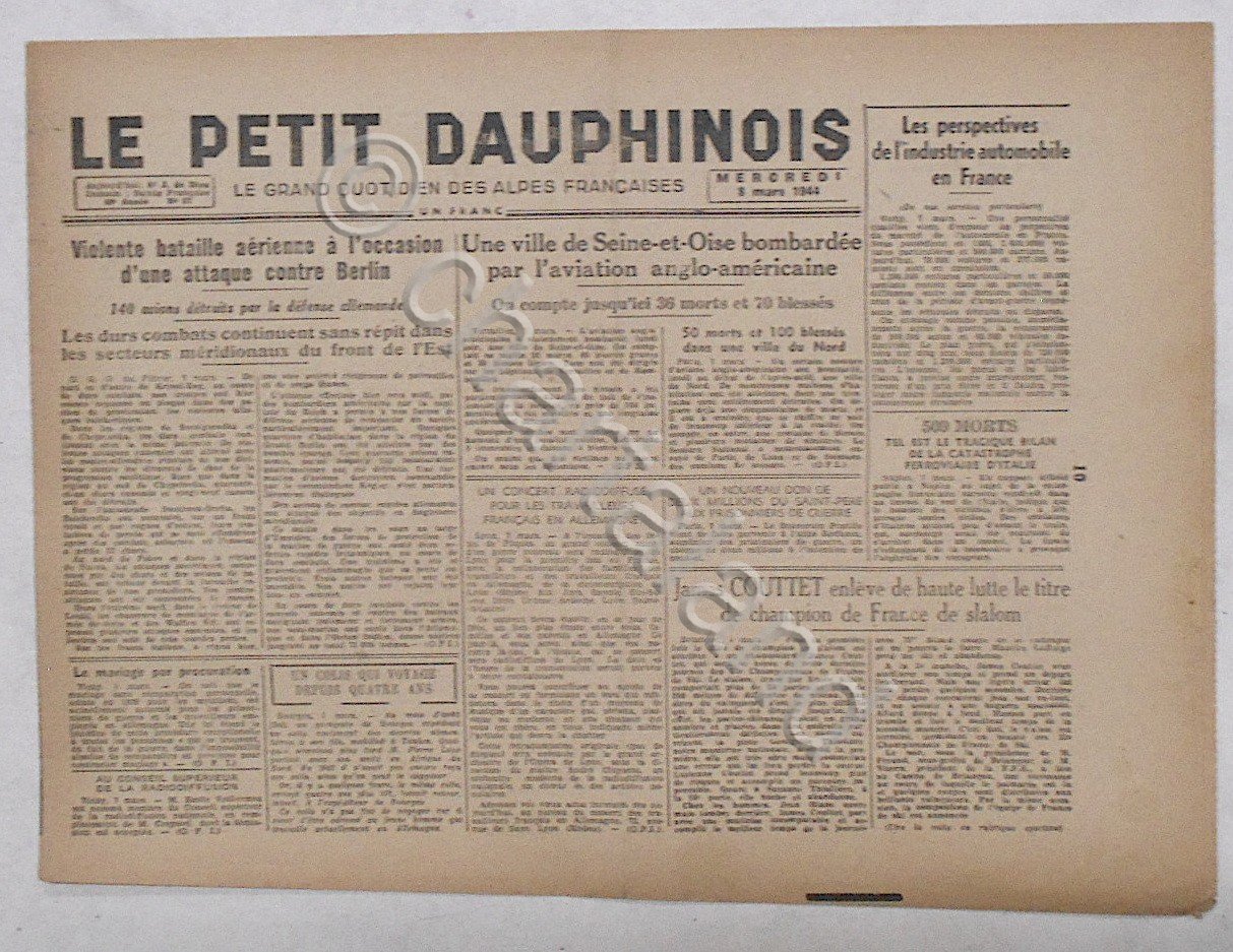 WWII Giornale - Le Petit Dauphinois N. 57 - 1944 …