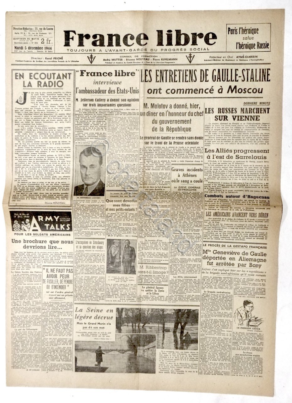 WWII Giornale Francia - France libre - N. 256 - …