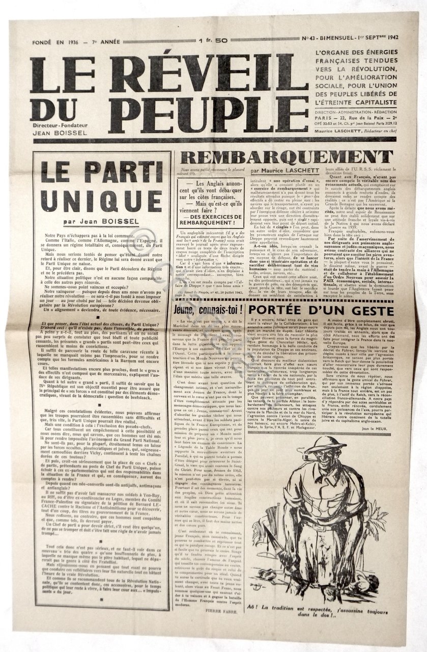 WWII Giornale Francia - Le Réveil du peuple - N. …