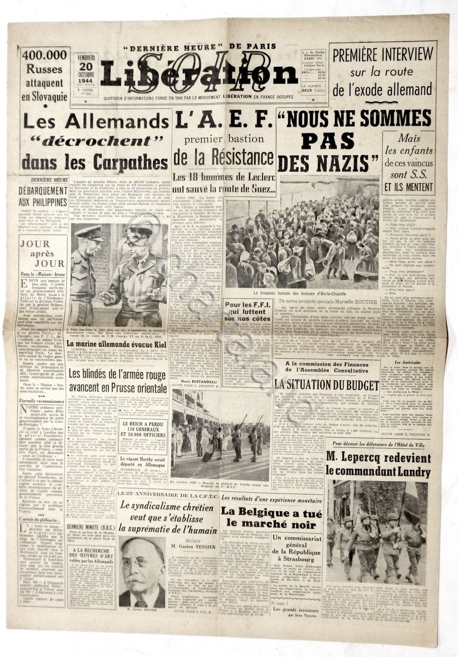 WWII Giornale Francia - Soir Libération - N. 223 - …