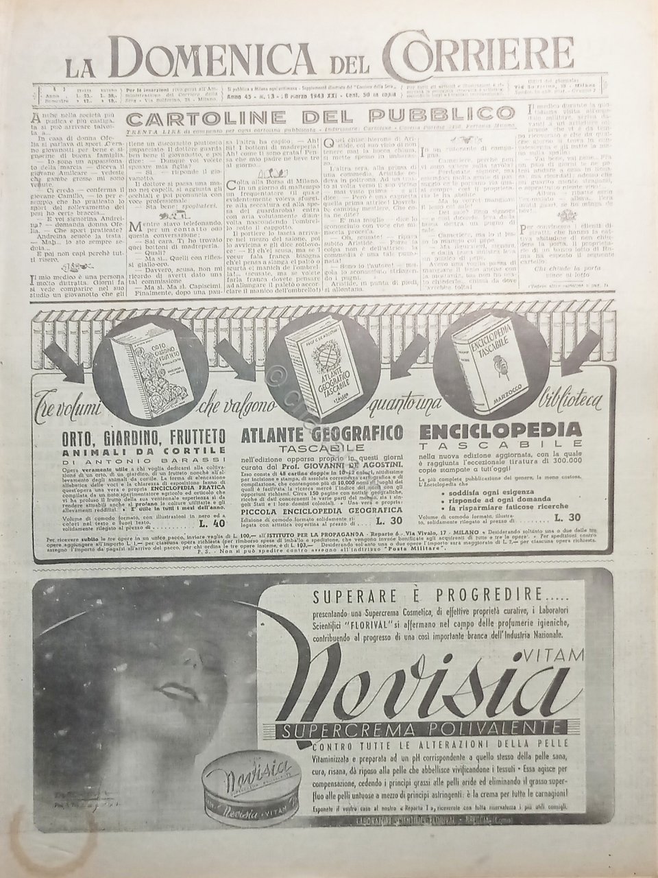 WWII La Domenica del Corriere N. 13 - 1943
