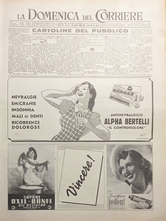 WWII La Domenica del Corriere N. 17 - 1943 | Immagine Gallery 1