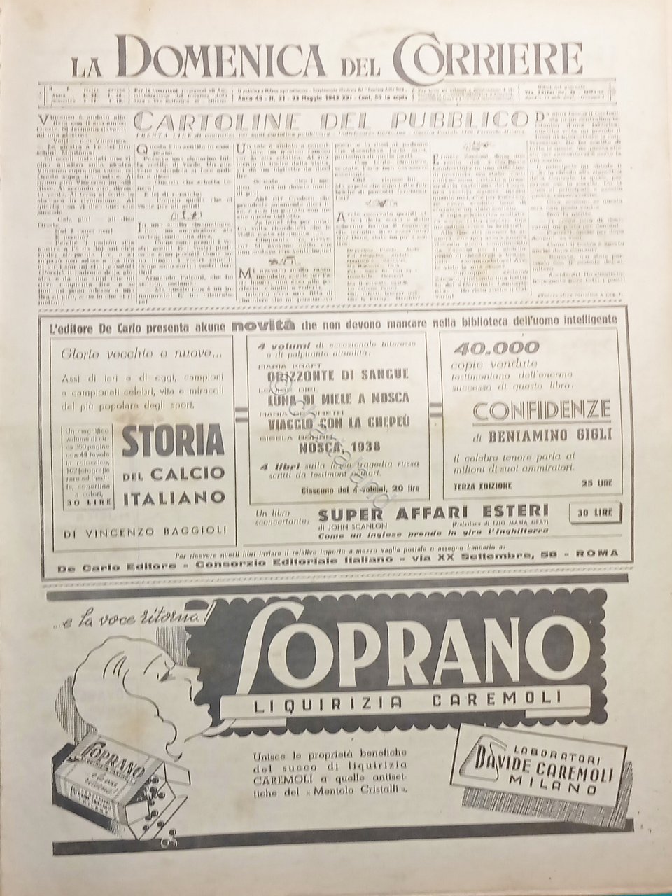 WWII La Domenica del Corriere N. 21 - 1943