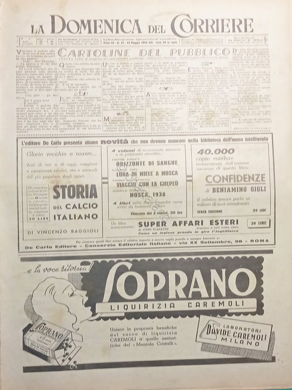 WWII La Domenica del Corriere N. 21 - 1943 | Immagine Gallery 1