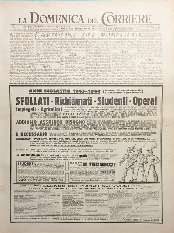 WWII La Domenica del Corriere N. 25 - 1943