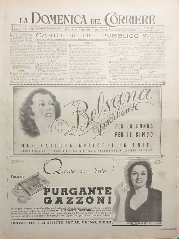 WWII La Domenica del Corriere N. 27 - 1943