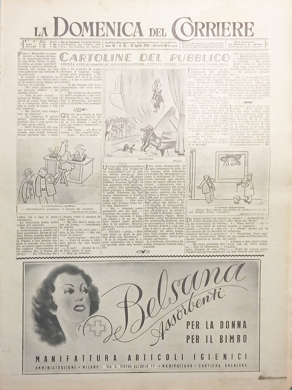 WWII La Domenica del Corriere N. 35 - 1943