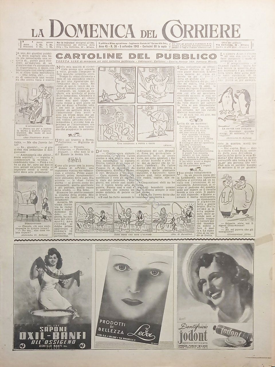 WWII La Domenica del Corriere N. 36 - 1943