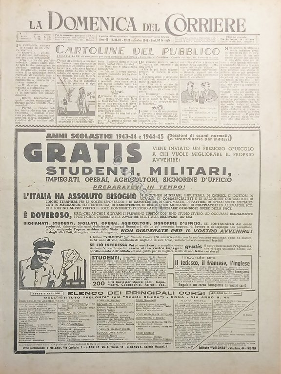 WWII La Domenica del Corriere N. 38/39 - 1943