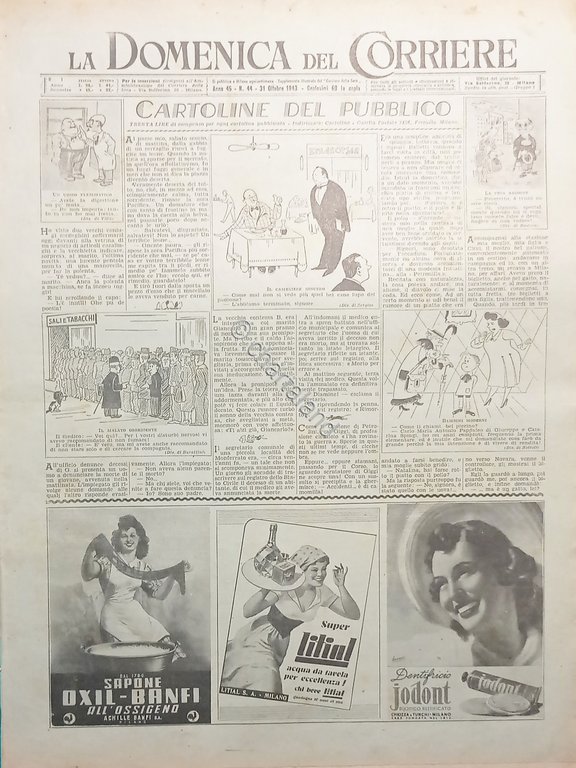 WWII La Domenica del Corriere N. 44 - 1943