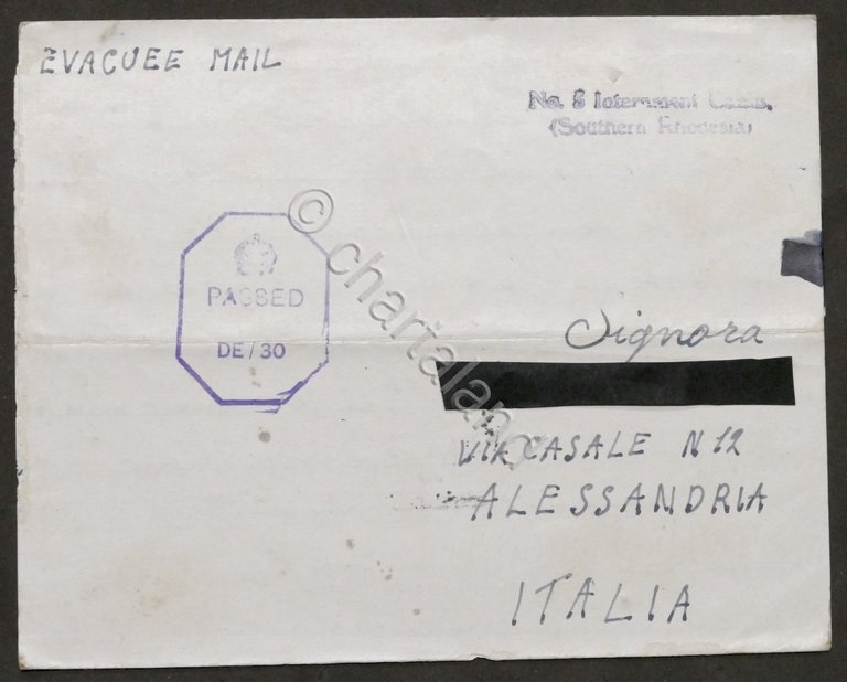 WWII Lettera da prigioniero italiano - Campo N. 5 - …