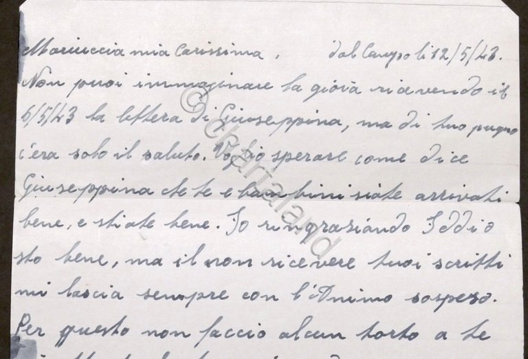 WWII Lettera da prigioniero italiano - Campo N. 5 - …