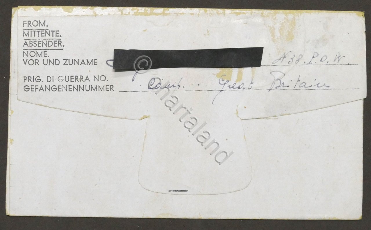 WWII Lettera da prigioniero italiano Campo N. 38 Gran Bretagna …