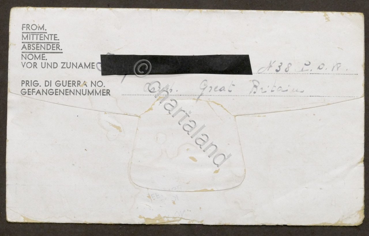 WWII Lettera da prigioniero italiano Campo N. 38 Gran Bretagna …