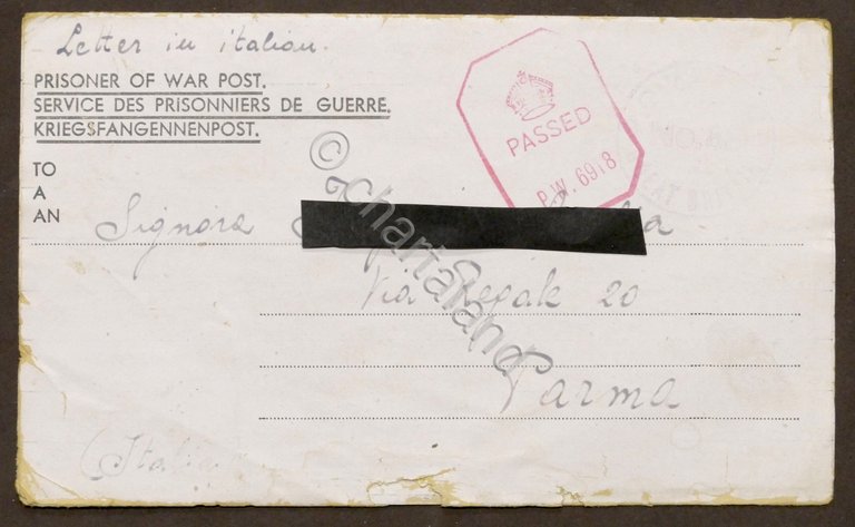 WWII Lettera da prigioniero italiano Campo N. 38 Gran Bretagna …