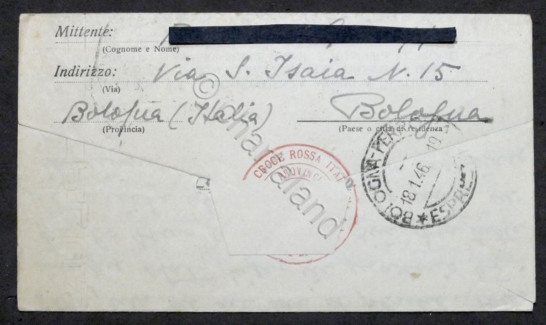 WWII Lettera per prigioniero italiano Campo N. 38 Gran Bretagna …