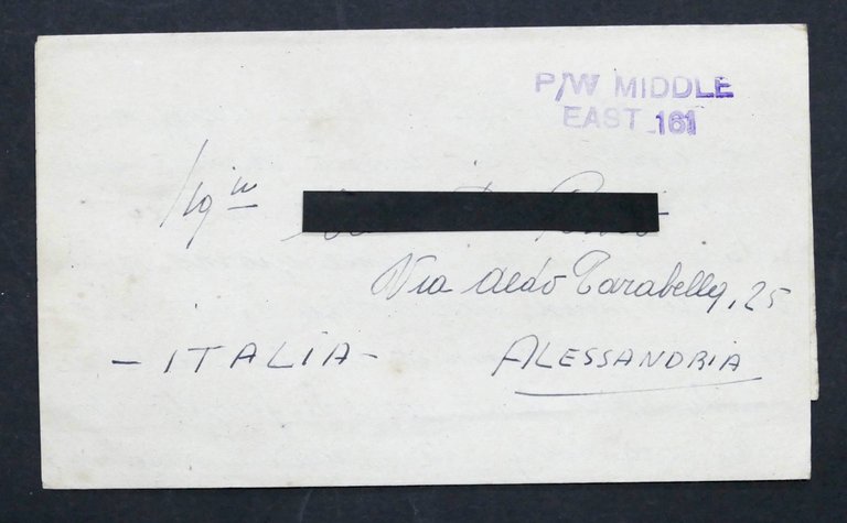 WWII Lettera Prigioniero di Guerra italiano Campo 304 Middle East …