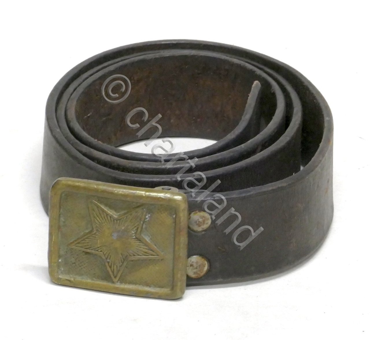 WWII Militaria Russia - Cintura originale in cuoio Armata Rossa