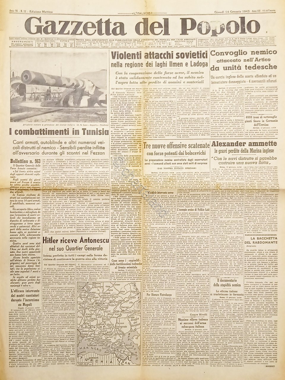 WWII Quotidiano - Gazzetta del Popolo N. 12 - 1943 …