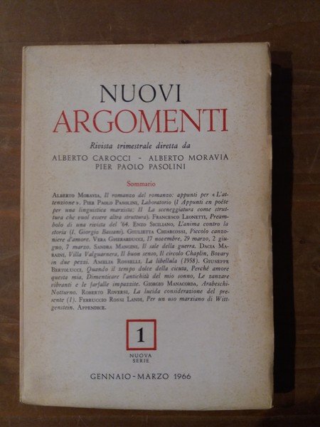 Nuovi Argomenti - Nuova serie N.1 Gennaio-Marzo 1966